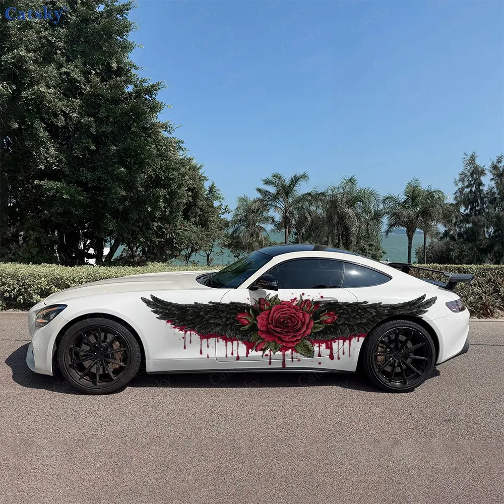 2pcs Dark Rose & Wings Car Side Wraps, Self-Adhesive PVC Waterproof & Scratch-Resistant Stickers, Car Accessory Gift
2pcs Dark Rose & Wings Car Side Wraps, Self-Adhesive PVC Waterproof & Scratch-Resistant Stickers, Car Accessory Gift