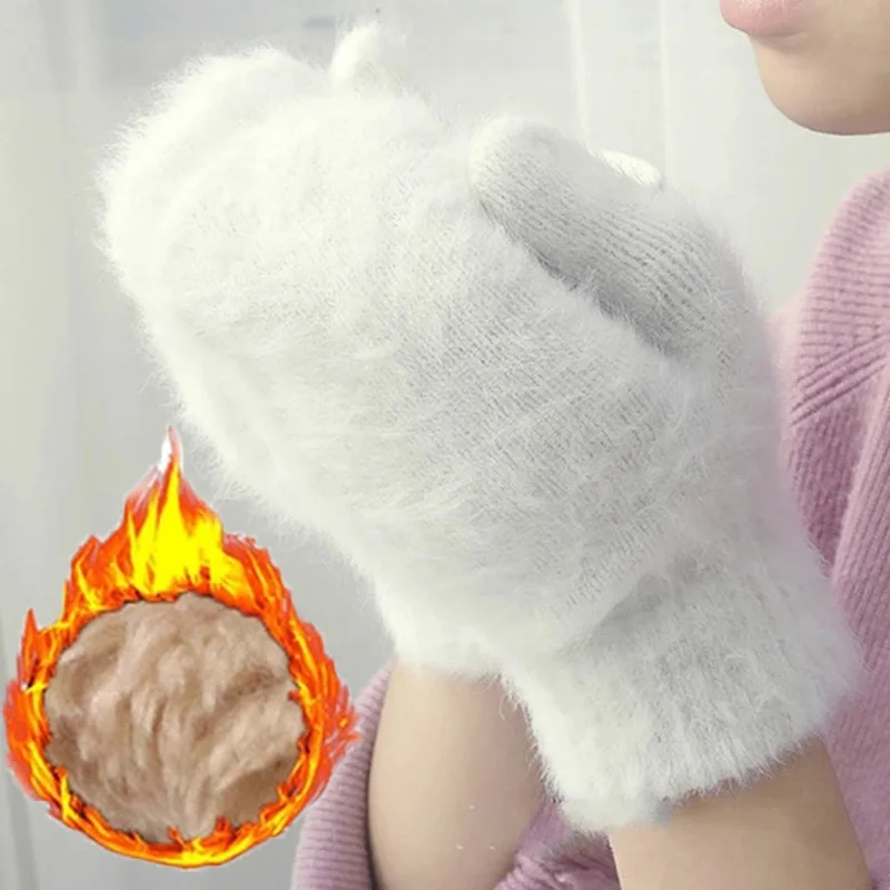 Winter Elastic Full Fingers Gloves Cute Rabbit Wool Gloves Women Winter Mittens Fashion Solid Color Mittens Thicken Warm Gloves
Winter Elastic Full Fingers Gloves Cute Rabbit Wool Gloves Women Winter Mittens Fashion Solid Color Mittens Thicken Warm Gloves
