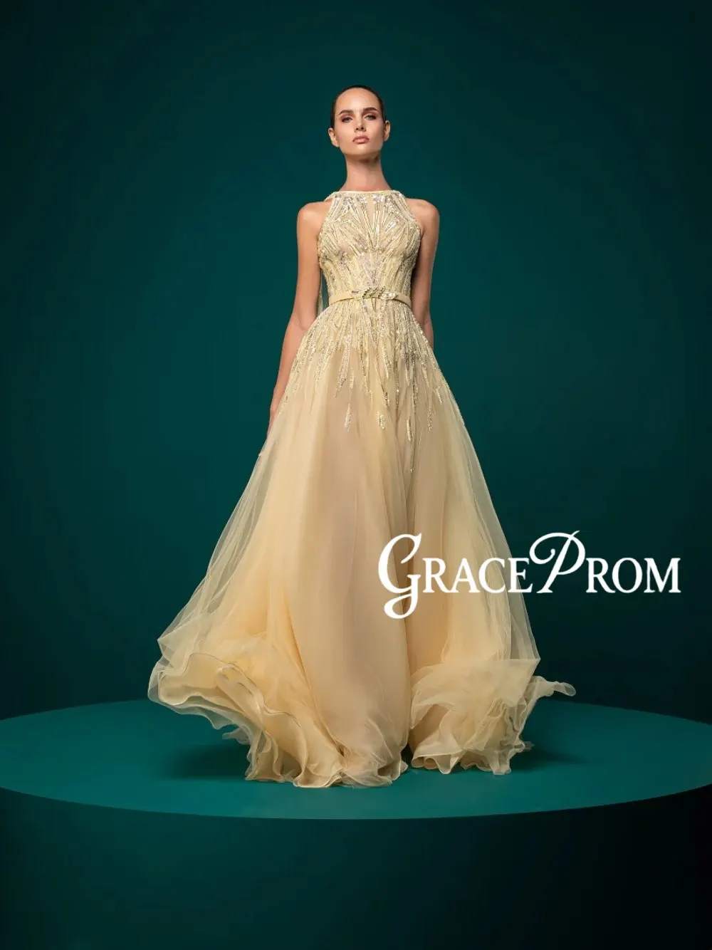 GRACEPROM Statement Yellow A Line Evening Dress Beaded Sequined Tulle Customized Prom Gown With Cape Graceful Shiny Banquet Wear
GRACEPROM Statement Yellow A Line Evening Dress Beaded Sequined Tulle Customized Prom Gown With Cape Graceful Shiny Banquet Wear