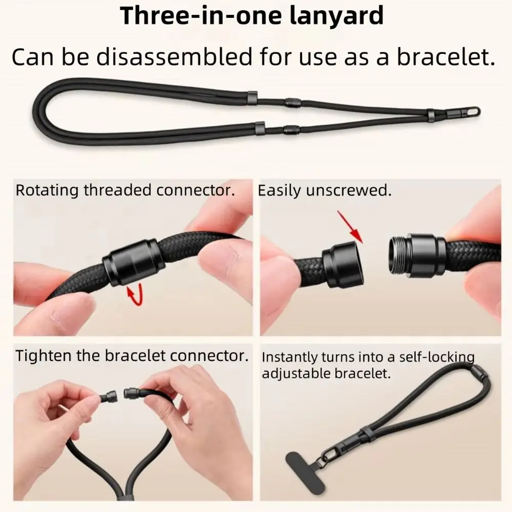 Switchable Mobile Phone Lanyard Adjustable Length Wrist Strap Crossbody Phone Strap Neck Hanging Anti-Lost 3-in-1 Phone Chain
Switchable Mobile Phone Lanyard Adjustable Length Wrist Strap Crossbody Phone Strap Neck Hanging Anti-Lost 3-in-1 Phone Chain