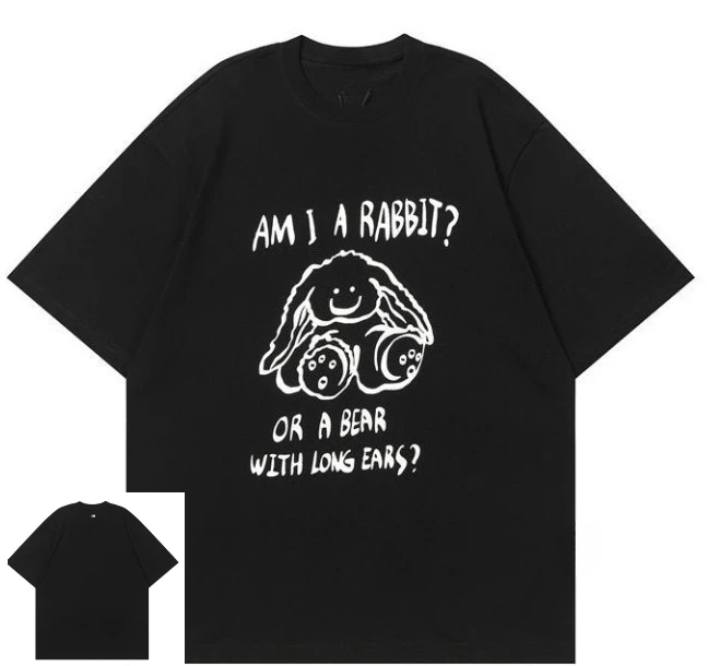 Korean Trendy Brand High-quality Summer Big-eared Rabbit Print Men's and Women's T-shirts Short-sleeved Summer Loose Tops
Korean Trendy Brand High-quality Summer Big-eared Rabbit Print Men's and Women's T-shirts Short-sleeved Summer Loose Tops