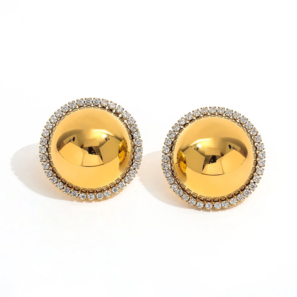 Joolim Jewelry High End Pvd Waterproof Simple Chunky Fashion Button Zirconia Surround Stud Stainless Steel Earring for Women
Joolim Jewelry High End Pvd Waterproof Simple Chunky Fashion Button Zirconia Surround Stud Stainless Steel Earring for Women