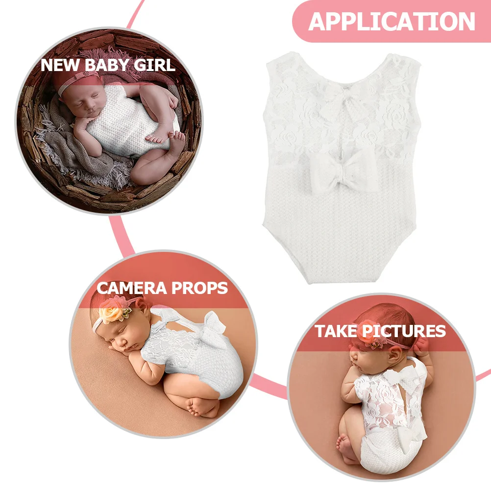 Newborn Girl Photography Outfits Sleeveless Romper Pretty Bow Design Baby Photoshoot Props Soft Spandex Polyester Lace
Newborn Girl Photography Outfits Sleeveless Romper Pretty Bow Design Baby Photoshoot Props Soft Spandex Polyester Lace