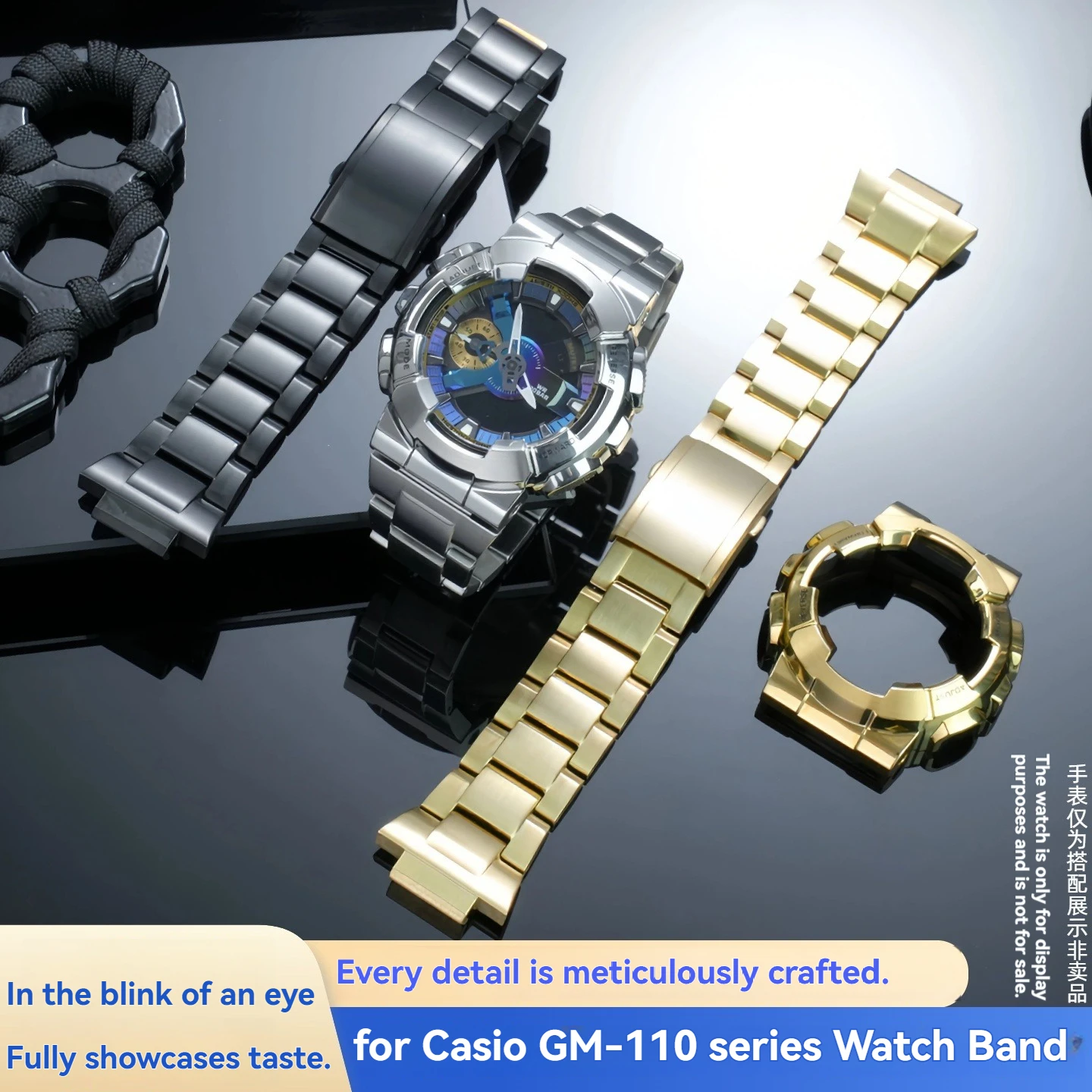 Комплект корпуса и ремешка из нержавеющей стали для Casio G-SHOCK Steel Heart серии GM110, модифицированный металлический браслет для часов, комплект «Маленькая стальная пушка»
Комплект корпуса и ремешка из нержавеющей стали для Casio G-SHOCK Steel Heart серии GM110, модифицированный металлический браслет для часов, комплект «Маленькая стальная пушка»