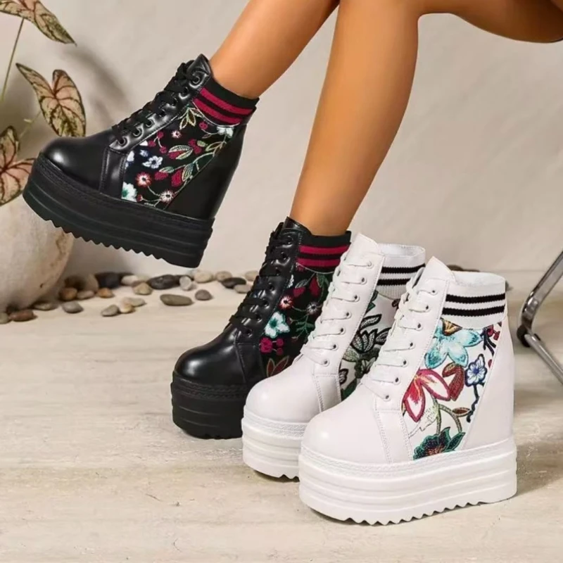 New Women's 2026 Fashion Casual Sports Shoes Lace Up Spring Autumn Comfortable Ladies Thick Soled Sneakers High Heel for Women
New Women's 2026 Fashion Casual Sports Shoes Lace Up Spring Autumn Comfortable Ladies Thick Soled Sneakers High Heel for Women