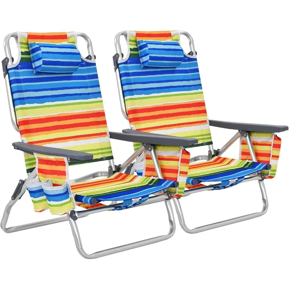 Beach Chairs, 2-Pack Backpack Camping Chair w/Armrest, Cooler Bag, Cup Holder, Towel Bar & Pockets, Sunbath Sling Tanning Loung
Beach Chairs, 2-Pack Backpack Camping Chair w/Armrest, Cooler Bag, Cup Holder, Towel Bar & Pockets, Sunbath Sling Tanning Loung