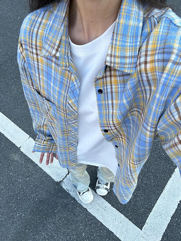 Light Yellow Plaid irt Jaet for Men American Retro Cleanfit College Sle Striped Long Sve Spring Outerwear
Light Yellow Plaid irt Jaet for Men American Retro Cleanfit College Sle Striped Long Sve Spring Outerwear