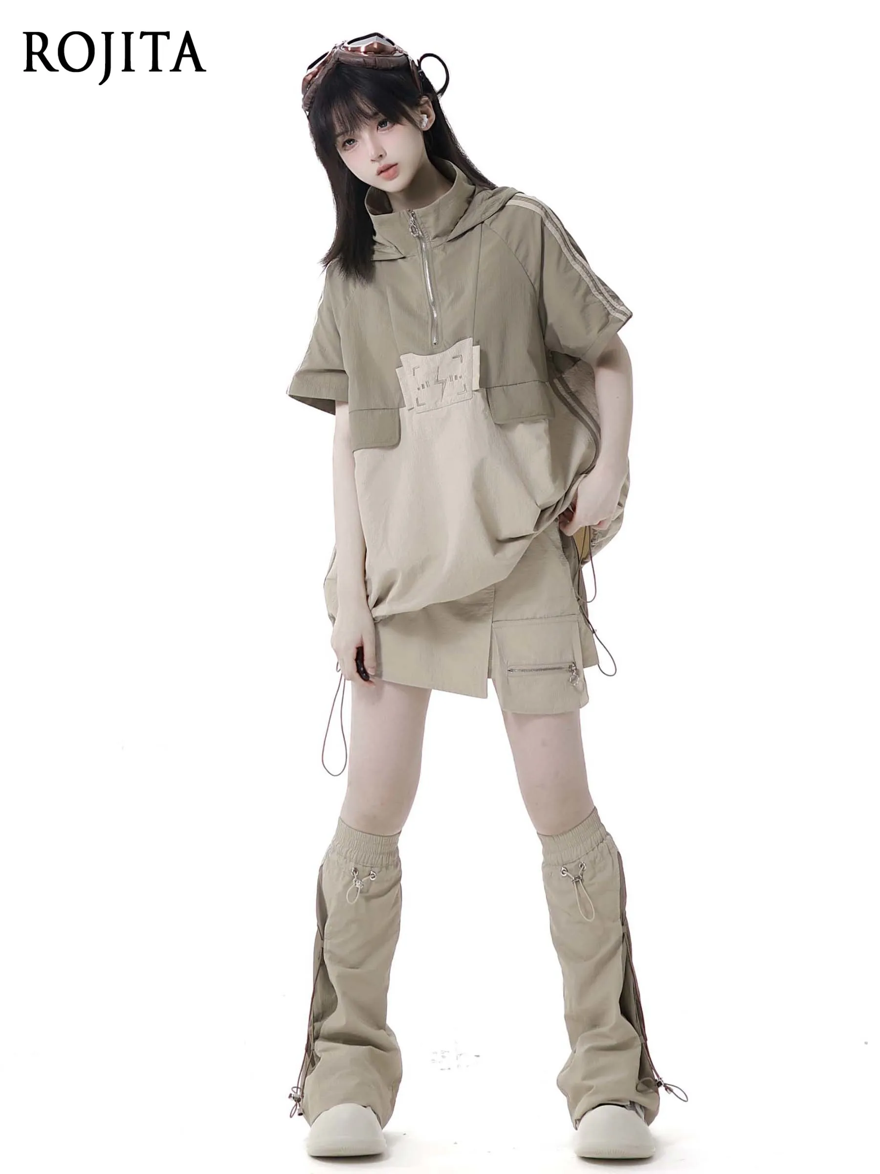 Lightweight Breathable Khaki Embroidered Extended Strap Dress Women Summer Fashion Design Hooded Sleeveless Top Half Skirt Set
Lightweight Breathable Khaki Embroidered Extended Strap Dress Women Summer Fashion Design Hooded Sleeveless Top Half Skirt Set