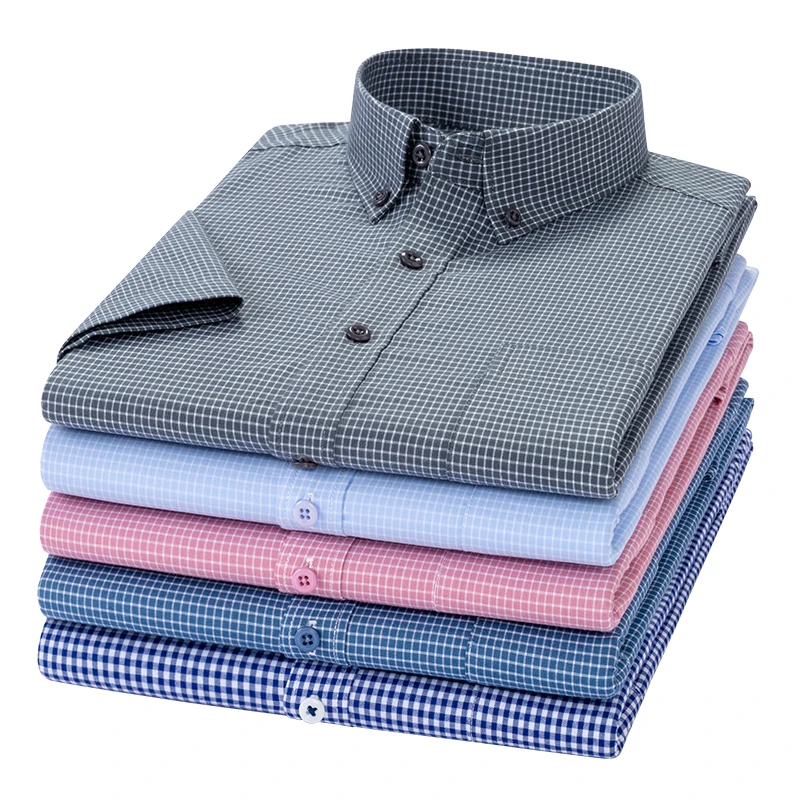 Men's short-sleeved shirt, Oxford fabric, pure cotton, men's casual clothing with small checks, simple and fashionable design
Men's short-sleeved shirt, Oxford fabric, pure cotton, men's casual clothing with small checks, simple and fashionable design