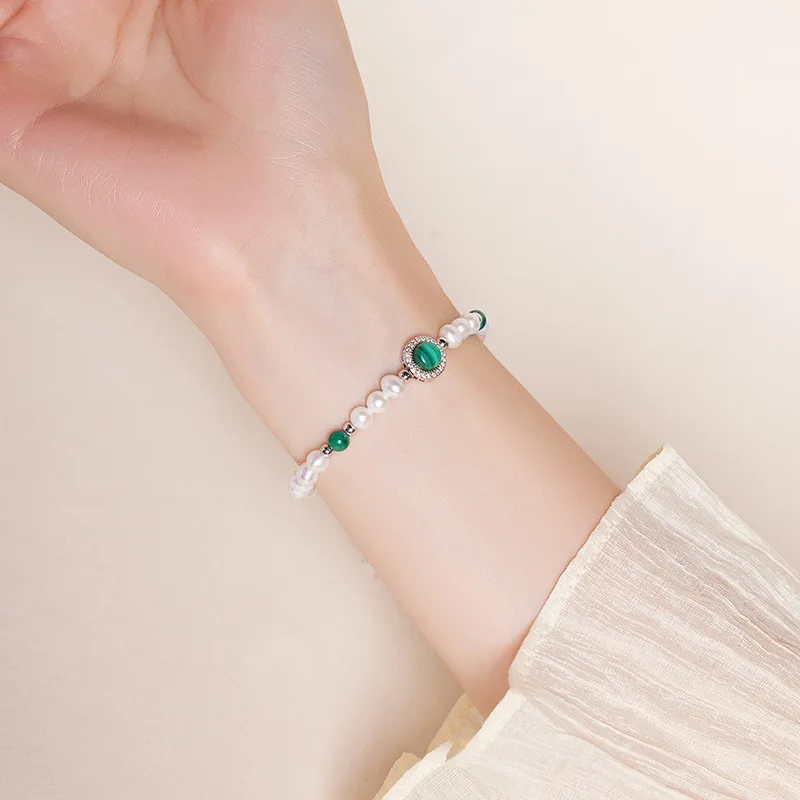 Women's Natural Freshwater Pearl And Malachite Pendant Bracelet Chinese-Style Light Luxury High-End Jewelry Mother's Day Gift
Women's Natural Freshwater Pearl And Malachite Pendant Bracelet Chinese-Style Light Luxury High-End Jewelry Mother's Day Gift