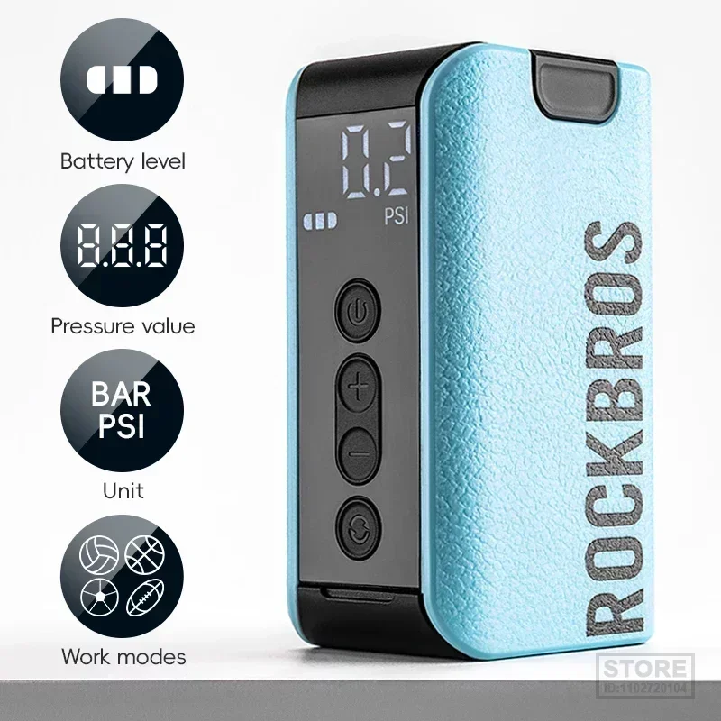 ROCKBROS Mini Electric Air Pump 20PSI Inflator for Balls Portable Type-C Rechargeable Inflator LED Digital Display Compressor
ROCKBROS Mini Electric Air Pump 20PSI Inflator for Balls Portable Type-C Rechargeable Inflator LED Digital Display Compressor