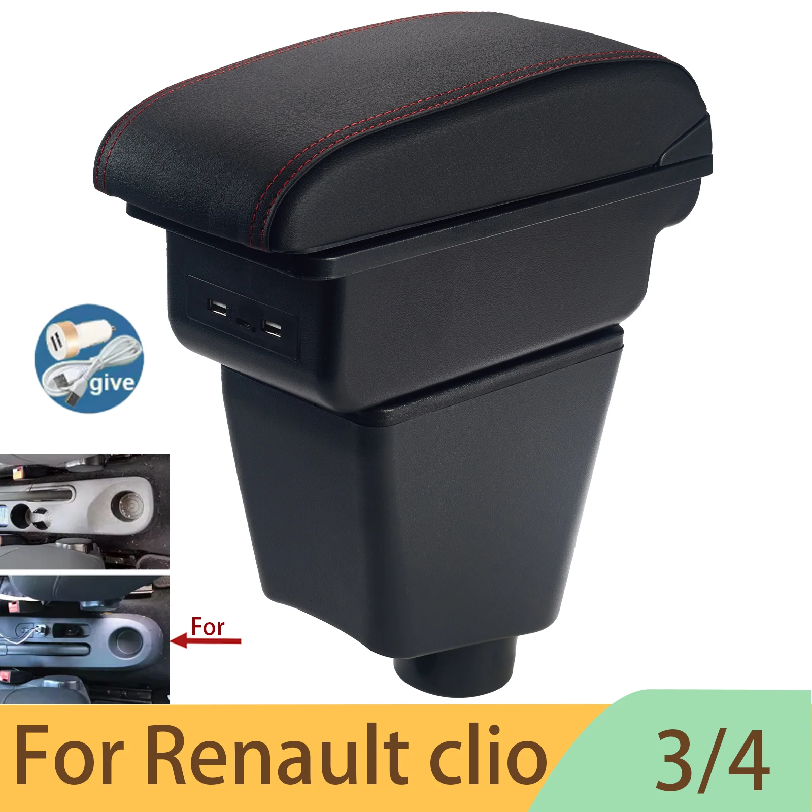 For Renault Clio 4 Armrest For Renault Captur Clio 3 III IV Car Armrest box Car accessories Storage box cup holder ashtray USB
For Renault Clio 4 Armrest For Renault Captur Clio 3 III IV Car Armrest box Car accessories Storage box cup holder ashtray USB