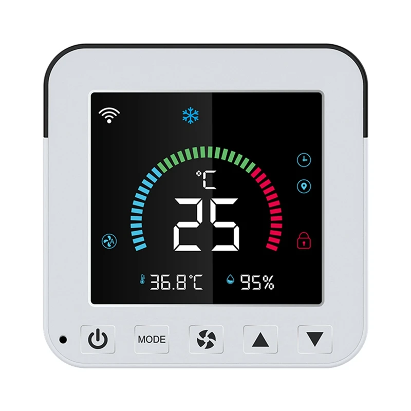 Новый Wi-Fi термостат Tuya Smart Life, 5 в постоянного тока, термостат для кондиционера, датчик температуры и влажности
Новый Wi-Fi термостат Tuya Smart Life, 5 в постоянного тока, термостат для кондиционера, датчик температуры и влажности