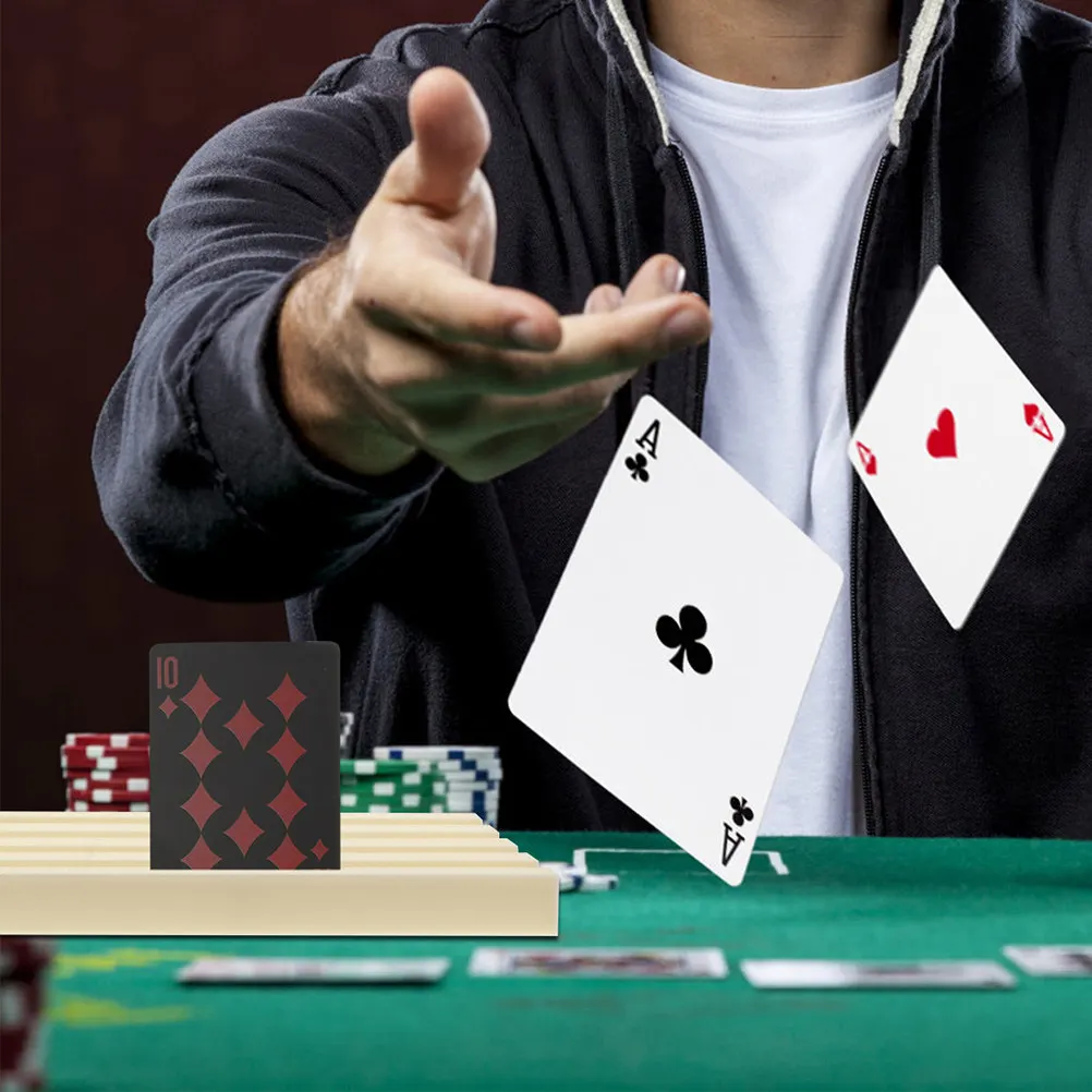 2Pcs Desktop Poker Card Holder Plastic Stand Domino Tile Rack Multi-Size Card Organizer Family Game Party Domino Stand Holder
2Pcs Desktop Poker Card Holder Plastic Stand Domino Tile Rack Multi-Size Card Organizer Family Game Party Domino Stand Holder