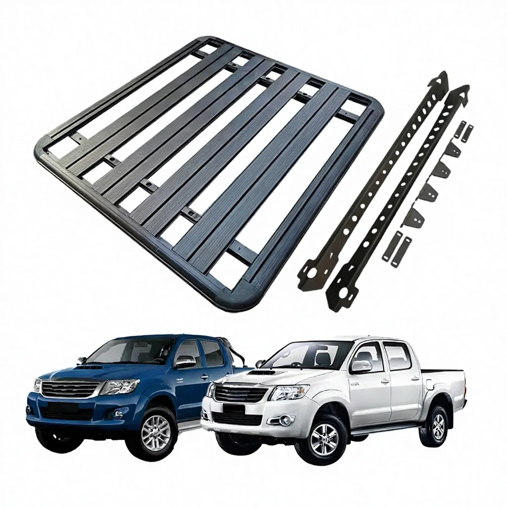 4x4 Pickup Accessories Flat Aluminum Roof Rack for Hilux Vigo 2005-2014 Kun125 N70 Off-Road Tough Roof Racks
4x4 Pickup Accessories Flat Aluminum Roof Rack for Hilux Vigo 2005-2014 Kun125 N70 Off-Road Tough Roof Racks