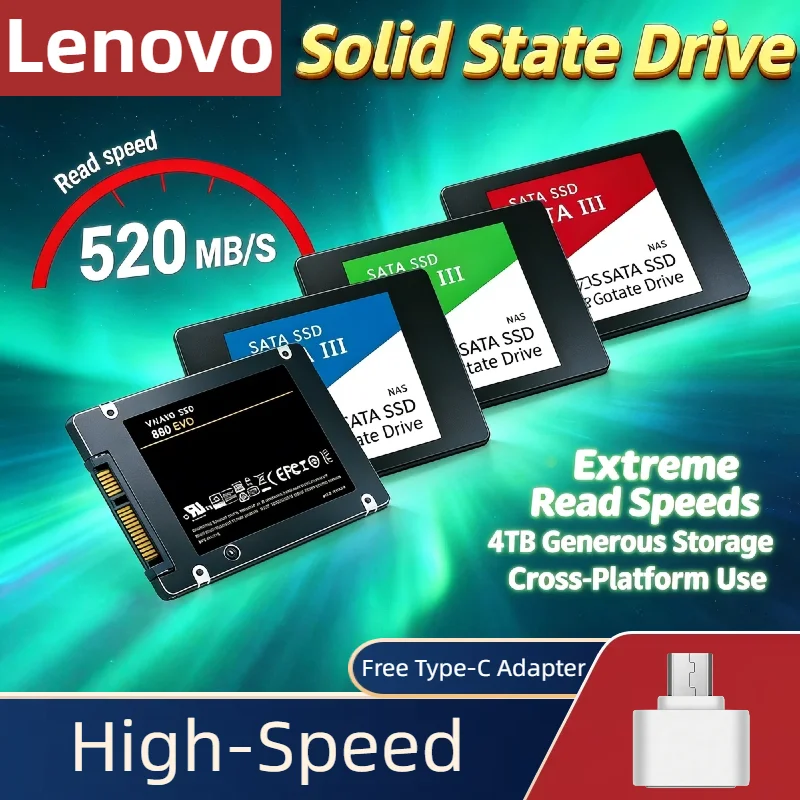 1050MB/s Lenovo 4TB External SSD USB 3.2 Gen 2 Type-C NVMe Portable Solid State Drive For Gaming Laptop PS5 High Speed Hard Disk
1050MB/s Lenovo 4TB External SSD USB 3.2 Gen 2 Type-C NVMe Portable Solid State Drive For Gaming Laptop PS5 High Speed Hard Disk