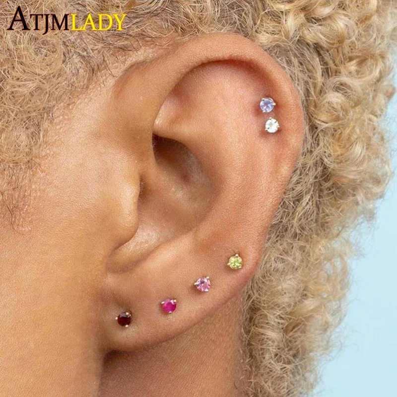 925 Sterling Silver 2.5mm Shiny CZ Cubic Zirconia Paved Stud Earrings for Women Gold Color Rainbow Cz Fashion Party Jewelry
925 Sterling Silver 2.5mm Shiny CZ Cubic Zirconia Paved Stud Earrings for Women Gold Color Rainbow Cz Fashion Party Jewelry