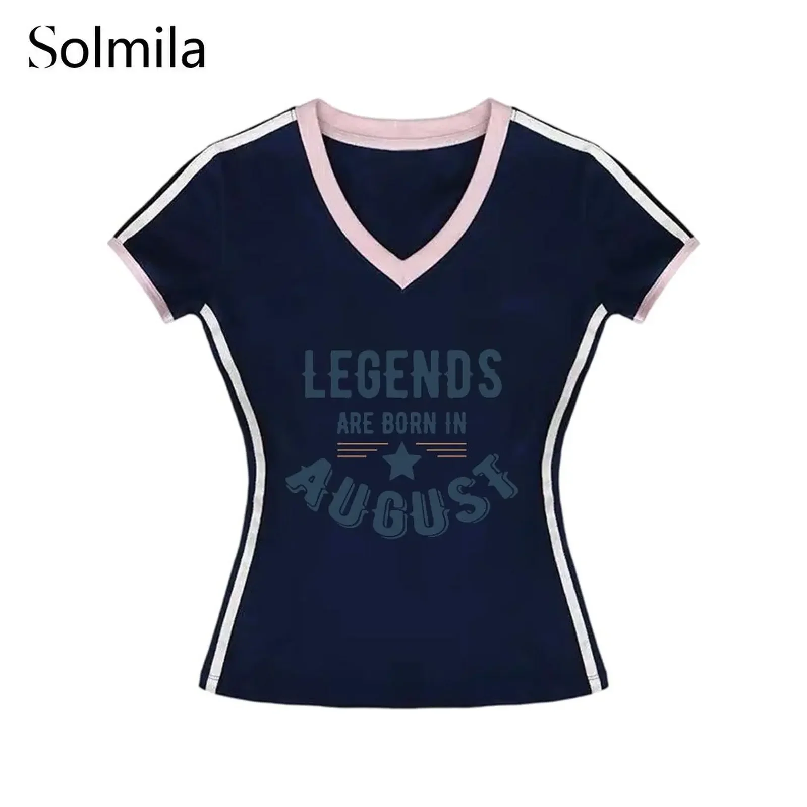Women's Solid Color Tee English Letter Print Korean Style Slim Fit All Match Stretch T Shirt Short Sleeve Casual Top Vacation
Women's Solid Color Tee English Letter Print Korean Style Slim Fit All Match Stretch T Shirt Short Sleeve Casual Top Vacation