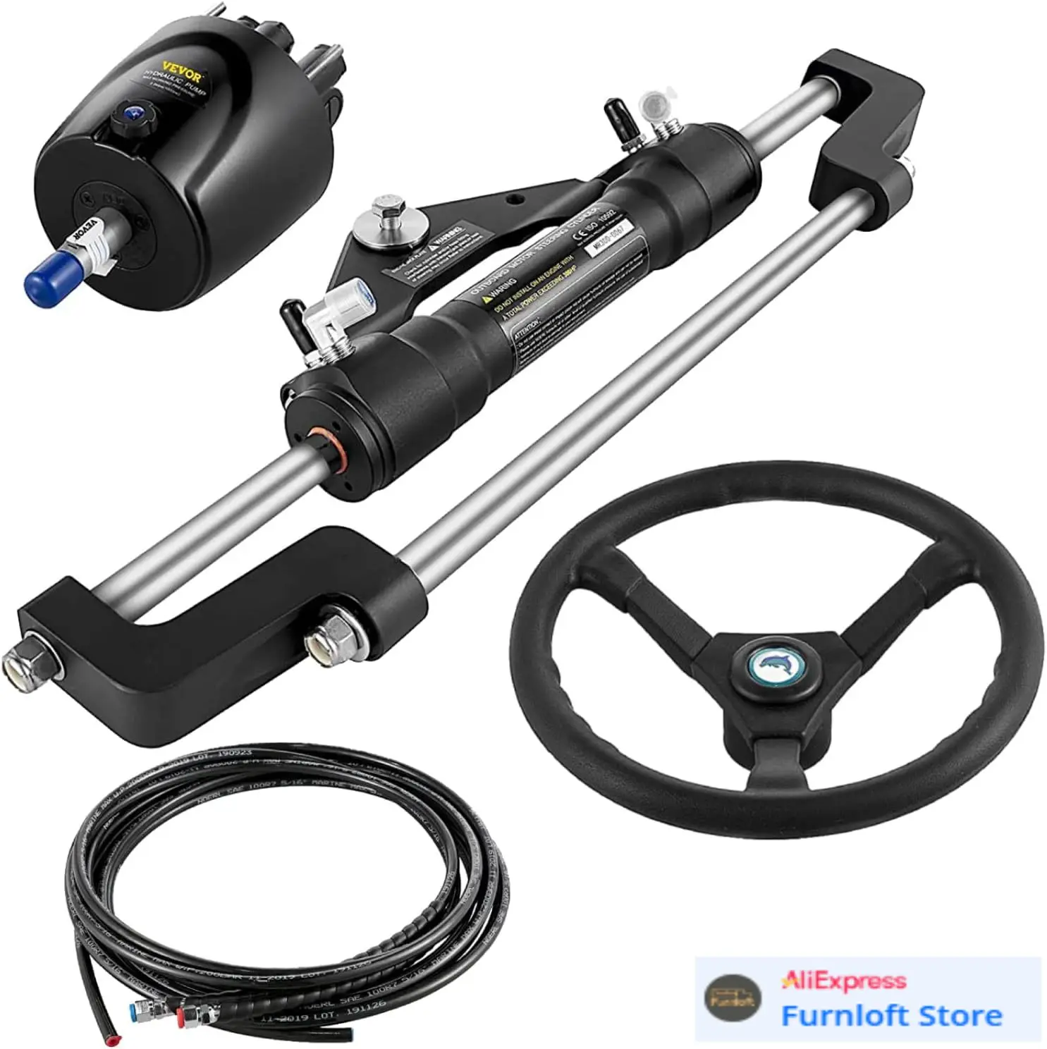 Hydraulic Outboard Steering Kit, 90/150/300HP Helm Pump Marine Boat Hydraulic Steering System, 13.5 inch Steering Wheel
Hydraulic Outboard Steering Kit, 90/150/300HP Helm Pump Marine Boat Hydraulic Steering System, 13.5 inch Steering Wheel