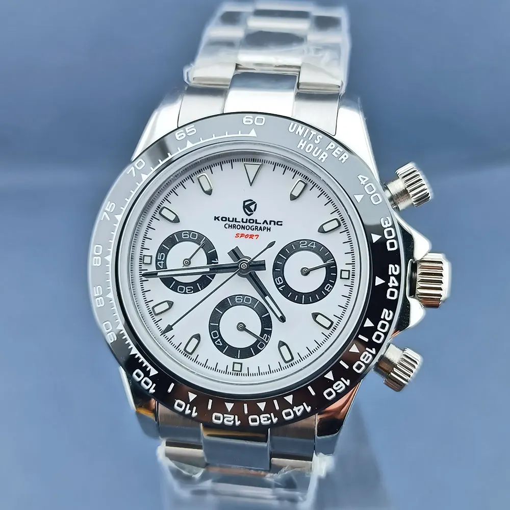 Kouluolang High Quality Men's VK63 Quartz Movement Daytona Watch with Panda Eye Dial Sapphire Mirror 10 Bar Waterproof
Kouluolang High Quality Men's VK63 Quartz Movement Daytona Watch with Panda Eye Dial Sapphire Mirror 10 Bar Waterproof