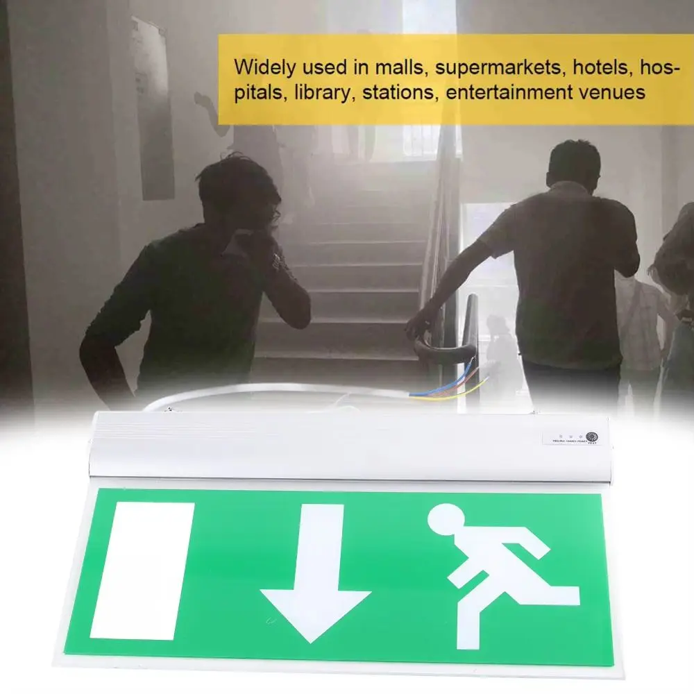 110-240V Commercial LED Emergency Sign Lamp Exit Sign Green Bulb Evacuation Indicator Light Acrylic Safety Neon Light Mall
110-240V Commercial LED Emergency Sign Lamp Exit Sign Green Bulb Evacuation Indicator Light Acrylic Safety Neon Light Mall