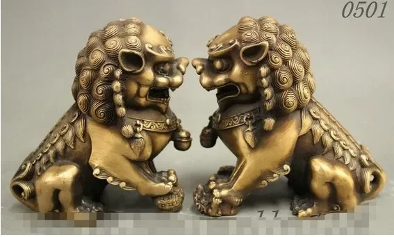 China Copper Fengshui Evil Spirits Fu Foo Dog Lion Leo Bead Statue Pair
China Copper Fengshui Evil Spirits Fu Foo Dog Lion Leo Bead Statue Pair