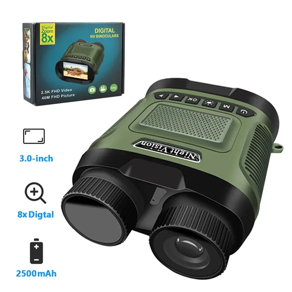 DT29 2.5K UHD 300M Infrared Digital Night Vision Binocular Telescopes 8X digital zoom Rechargeable Telescope for Hunting Camping
DT29 2.5K UHD 300M Infrared Digital Night Vision Binocular Telescopes 8X digital zoom Rechargeable Telescope for Hunting Camping