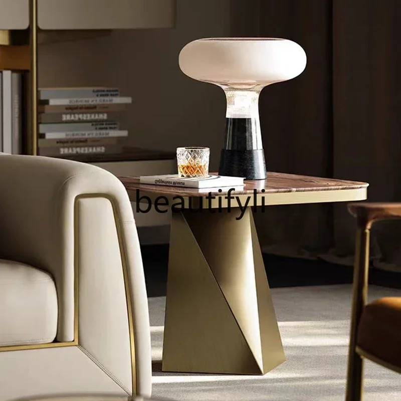CC Light luxury edge few walnut creative small coffee table Italian marble corner table
CC Light luxury edge few walnut creative small coffee table Italian marble corner table