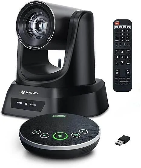TONGVEO 1080p60fps 12X Optical Zoom Conference Camera and USB/Bluetooth/AUX Speakerphone Microphone for Conference Meeting
TONGVEO 1080p60fps 12X Optical Zoom Conference Camera and USB/Bluetooth/AUX Speakerphone Microphone for Conference Meeting