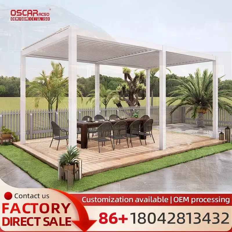 Automatic Waterproof Outdoor Aluminum Pergola Cover System Louvre Pergola for Gardens Terraces Patios pergola
Automatic Waterproof Outdoor Aluminum Pergola Cover System Louvre Pergola for Gardens Terraces Patios pergola