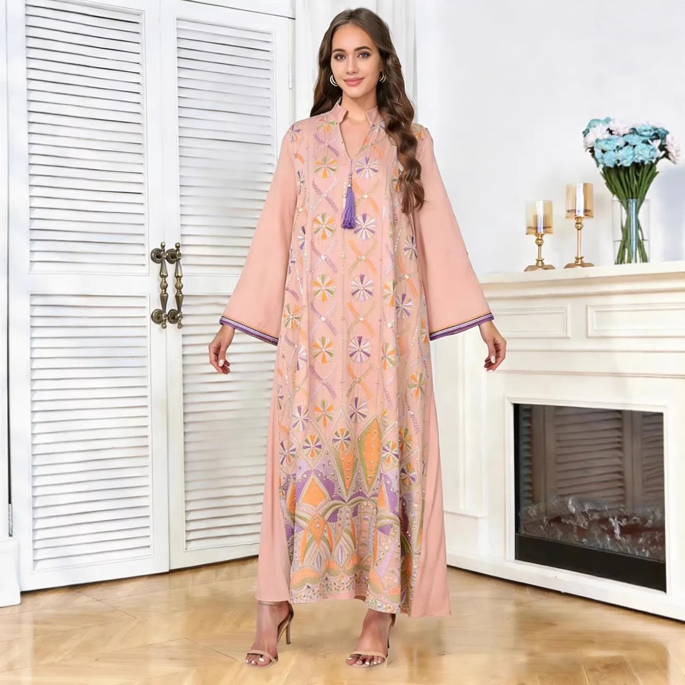 Mt550 Spring New V-neck Tassel Pendant Embroidery Elegant Fashion Party Banquet Women's Dress Ramadan Dubai Luxury Islam Elegant
Mt550 Spring New V-neck Tassel Pendant Embroidery Elegant Fashion Party Banquet Women's Dress Ramadan Dubai Luxury Islam Elegant