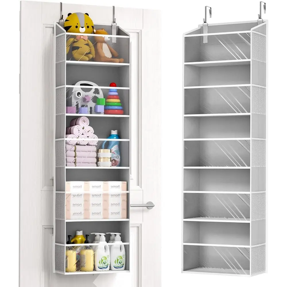 Over Door Organizer with 5 Large and 10 Mesh Pockets, 44 lbs Capacity, Clear or Grey, for Bedroom, Bathroom, Kitchen, RV, Camper
Over Door Organizer with 5 Large and 10 Mesh Pockets, 44 lbs Capacity, Clear or Grey, for Bedroom, Bathroom, Kitchen, RV, Camper