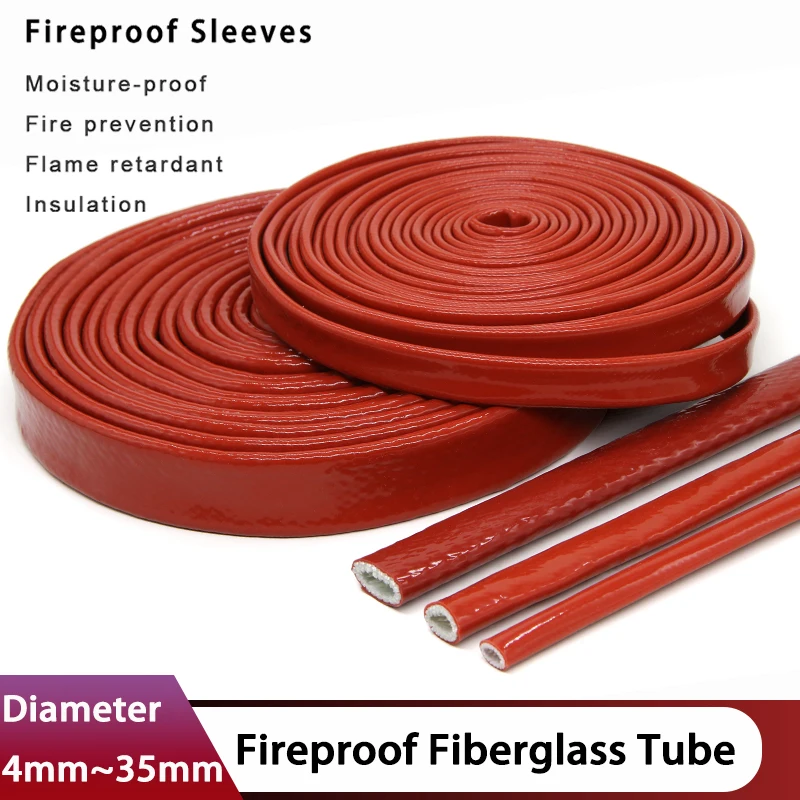 Red Fiberglass Sleeve Dia 4 6 8 10 15 20 25 30 35mm Silicone Resin Coated Glass Fiber Braided High Temperature Resistant Tube
Red Fiberglass Sleeve Dia 4 6 8 10 15 20 25 30 35mm Silicone Resin Coated Glass Fiber Braided High Temperature Resistant Tube