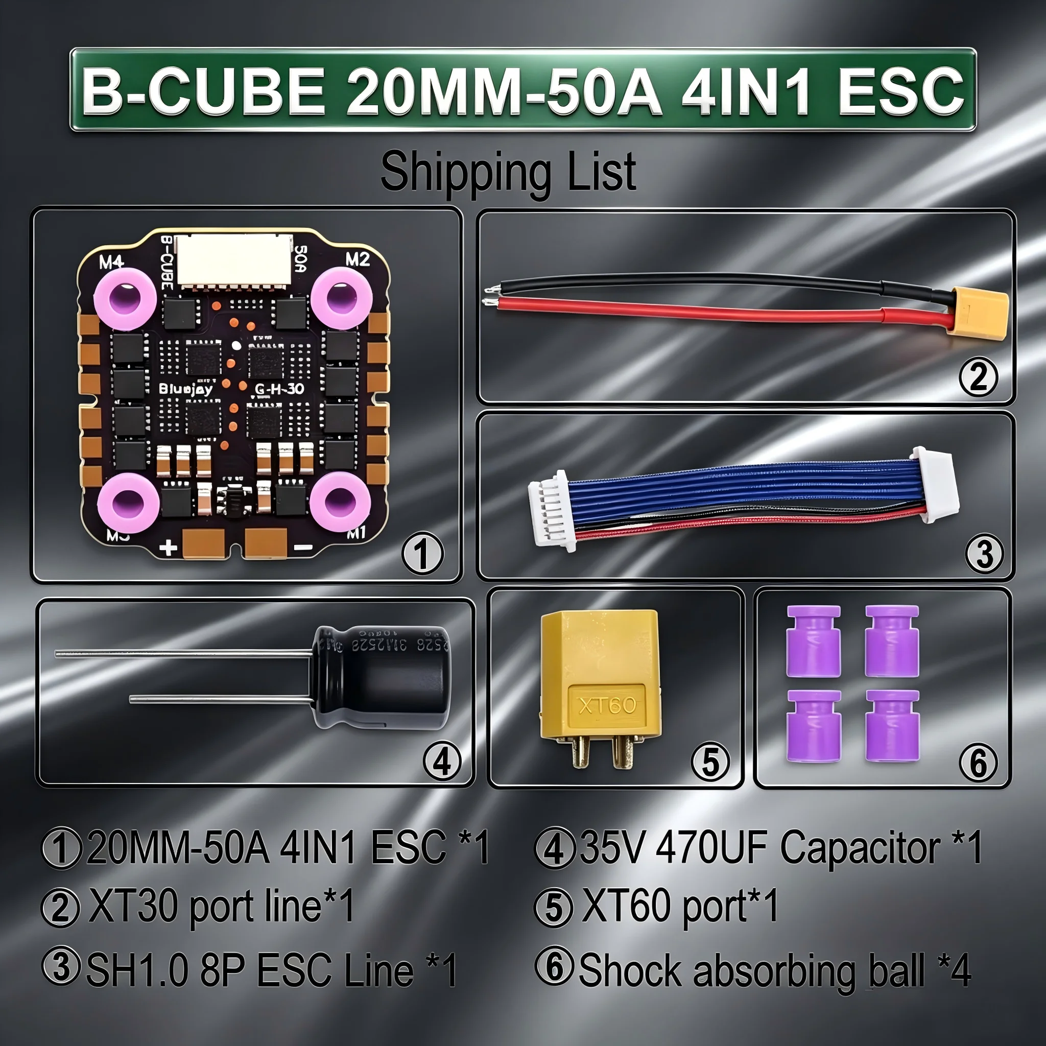 B-CUBE 4IN1 50A 20MM ESC BlueJay Support 3-6S Brushless Motor DShot300 600 Multishot Oneshot PWM FPV F4 Flight Control
B-CUBE 4IN1 50A 20MM ESC BlueJay Support 3-6S Brushless Motor DShot300 600 Multishot Oneshot PWM FPV F4 Flight Control