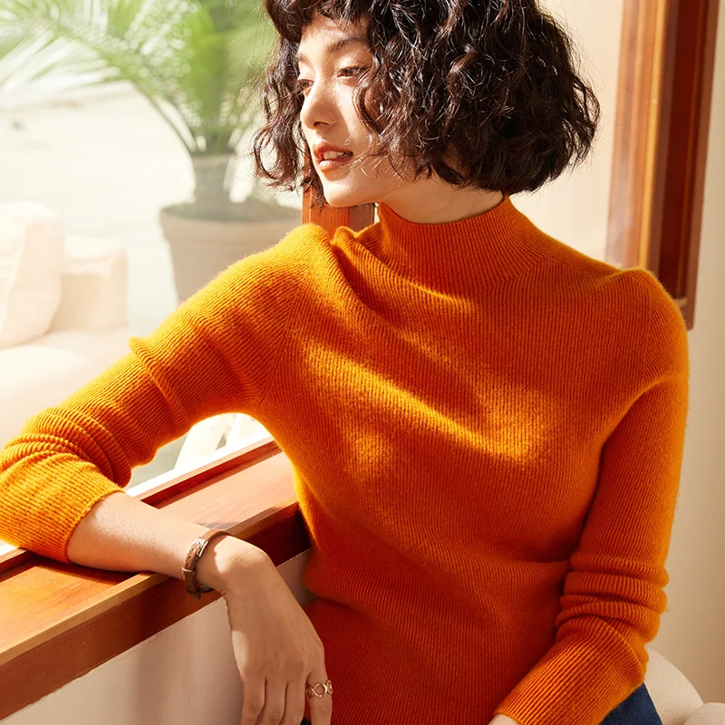 Autumn/Winter New 100% Pure Cashmere Sweater Women's Knitted Half High Neck Pullover Slim Fit Base Style Sweater Versatile Tops
Autumn/Winter New 100% Pure Cashmere Sweater Women's Knitted Half High Neck Pullover Slim Fit Base Style Sweater Versatile Tops