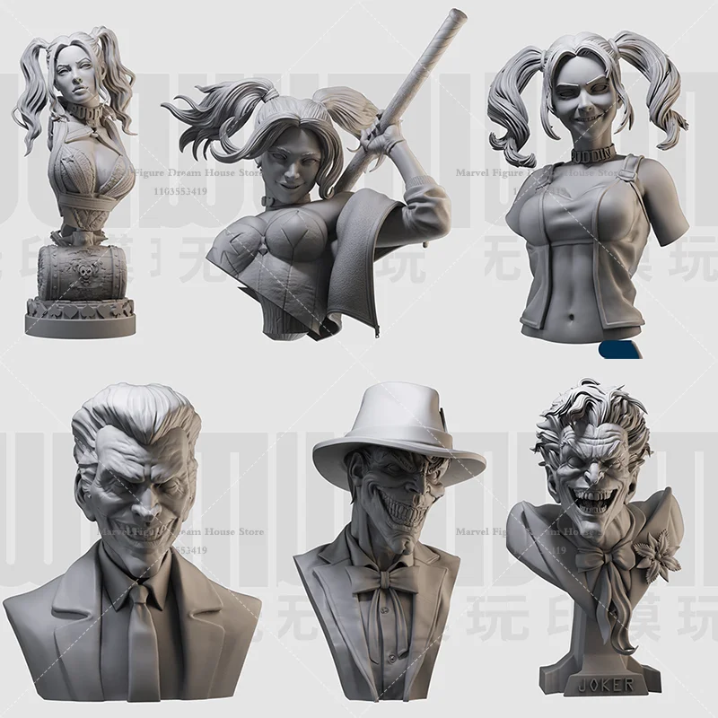 1/16 1/10 Scale DIY GK 3D Bust Resin Un-panited White Self-assembly Dolls Villainous Criminal Partners Harley and The Clown
1/16 1/10 Scale DIY GK 3D Bust Resin Un-panited White Self-assembly Dolls Villainous Criminal Partners Harley and The Clown