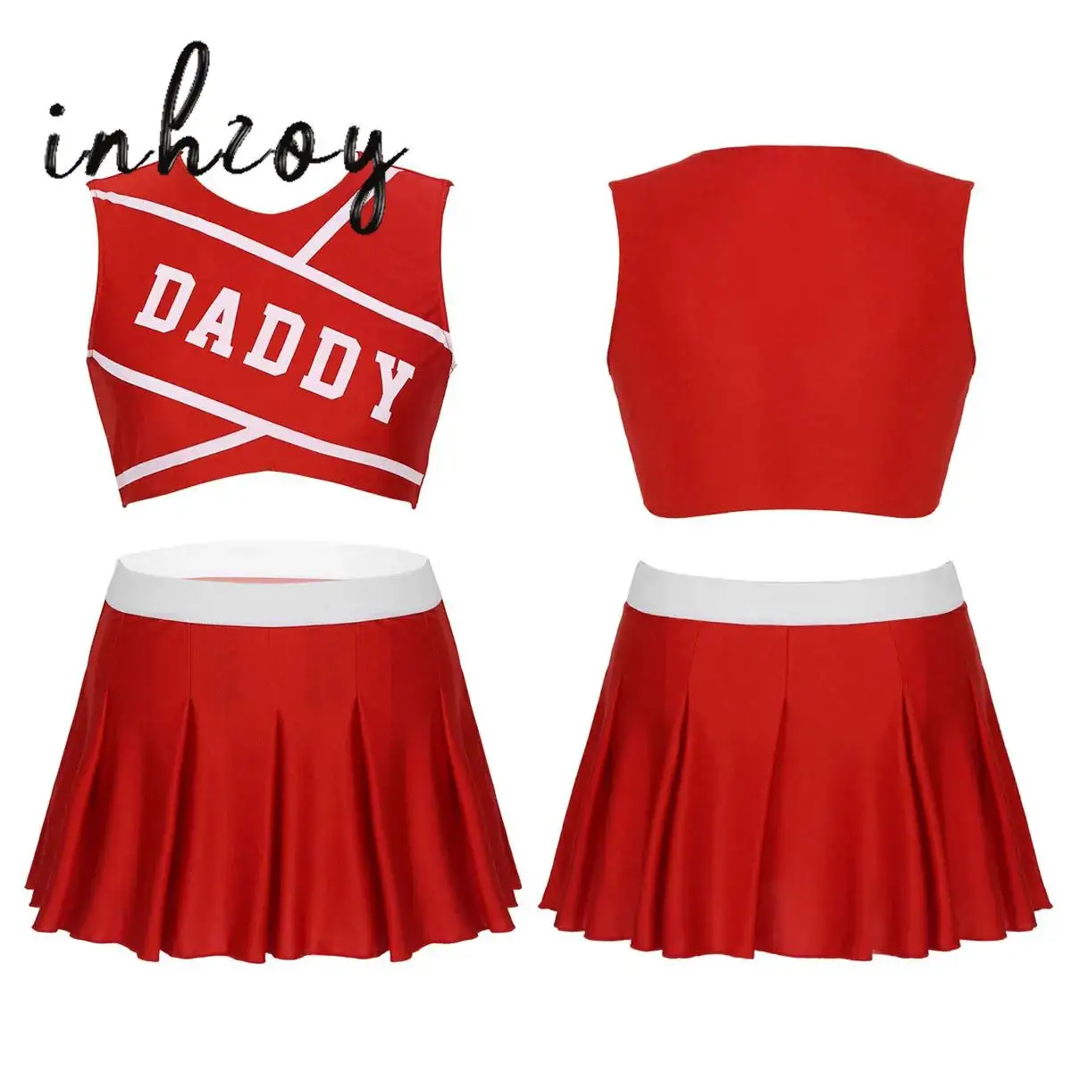 Women Girls Charming Cheerleading Dance Costume Cheerleader Sleeveless Tank Crop Top+Mini Pleated Skirt Outfits for Performance
Women Girls Charming Cheerleading Dance Costume Cheerleader Sleeveless Tank Crop Top+Mini Pleated Skirt Outfits for Performance