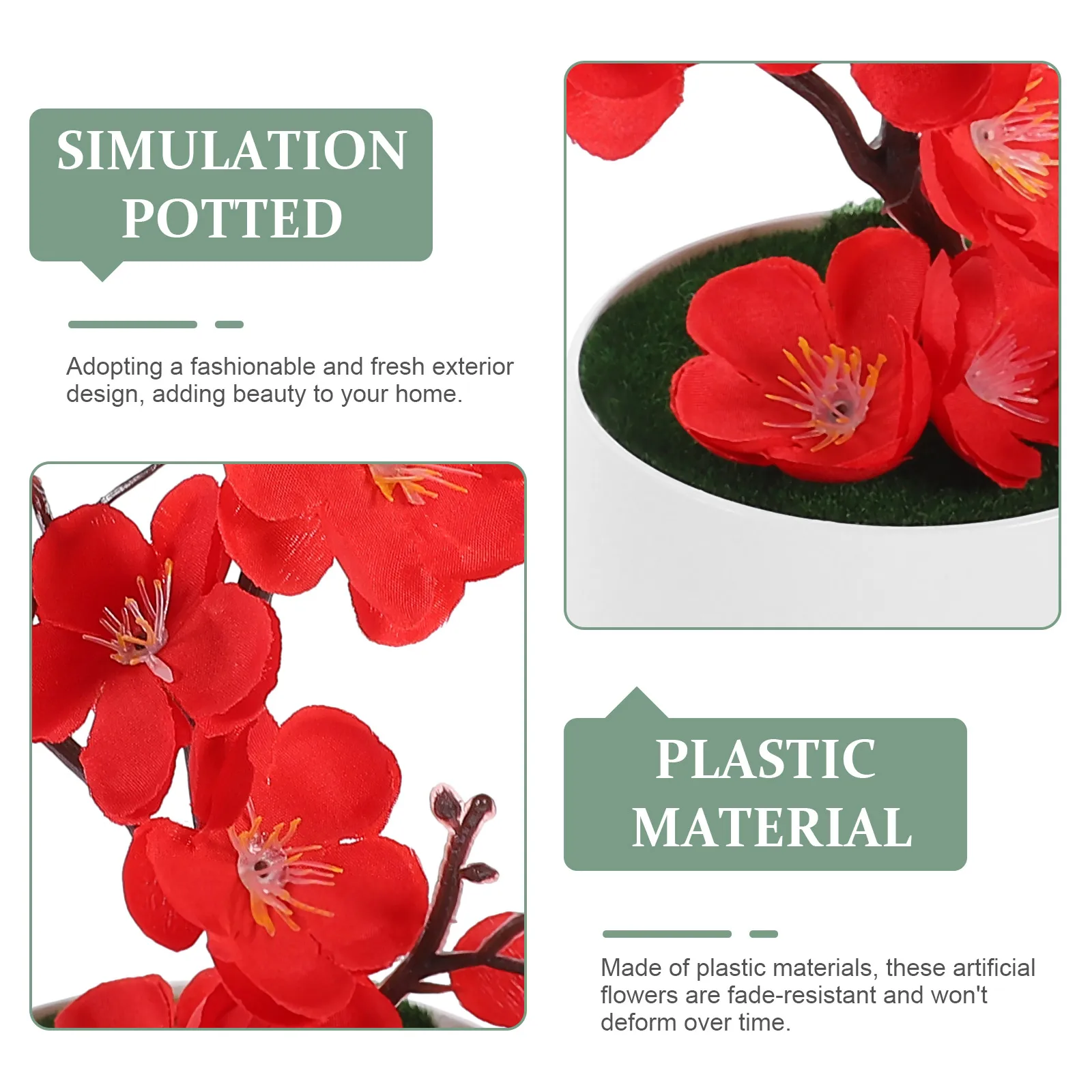 2 Pcs Wedding Simulated Plum Blossom Ornaments Office Artificial Plastic Decor for Bonsai
2 Pcs Wedding Simulated Plum Blossom Ornaments Office Artificial Plastic Decor for Bonsai