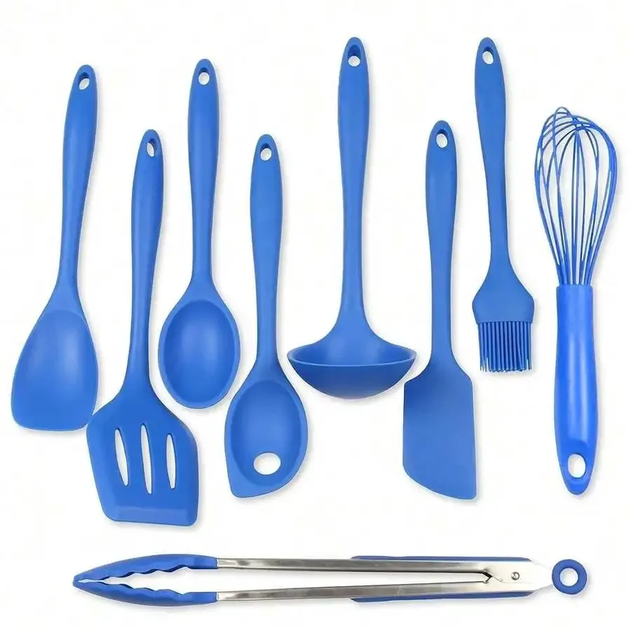 9 Piece Silicone Kitchen Tool And Utensil Set, Blue
9 Piece Silicone Kitchen Tool And Utensil Set, Blue