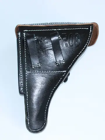WW2 German Military Brown Officer Leather Luger P08 P-08 Hardshell Holster