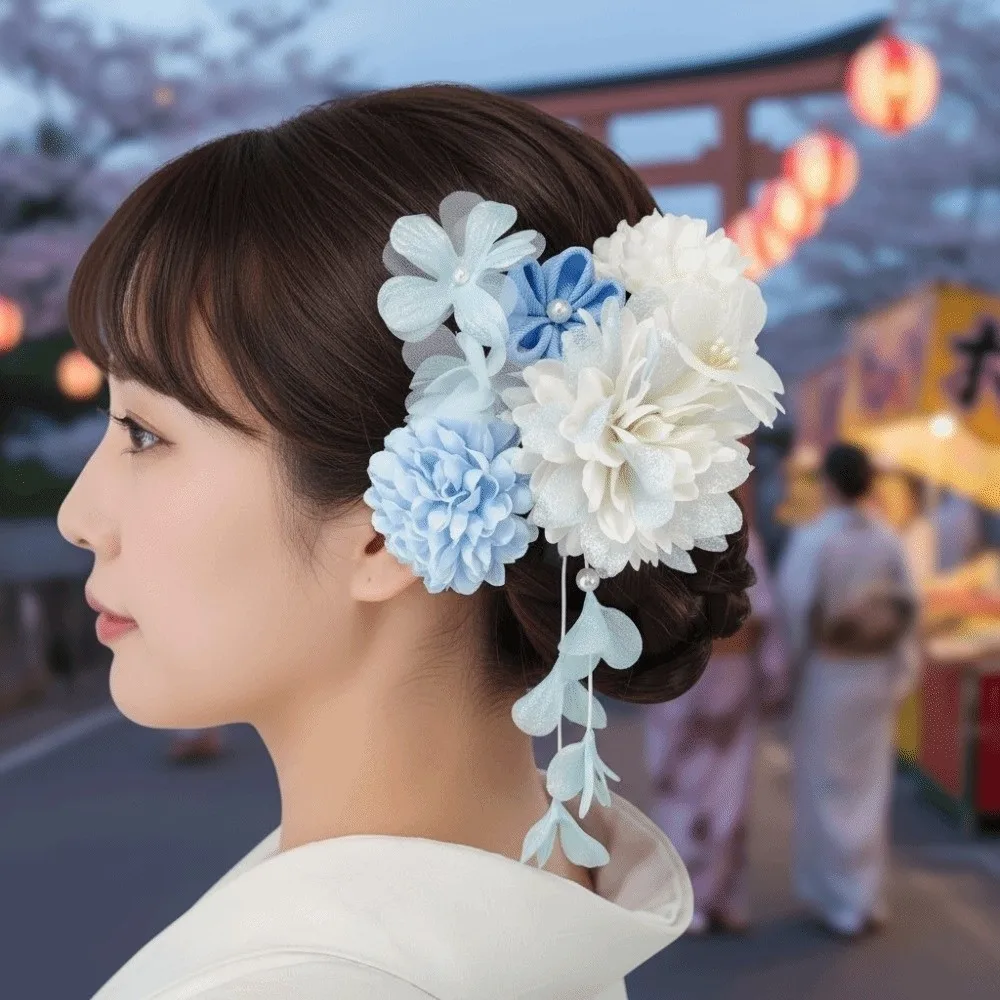 Elegant Kimono Hair Clips Traditional with Tassel Crepe Flower Hairpins Sakura Flower Japanese Style Hair Accessories Set
Elegant Kimono Hair Clips Traditional with Tassel Crepe Flower Hairpins Sakura Flower Japanese Style Hair Accessories Set