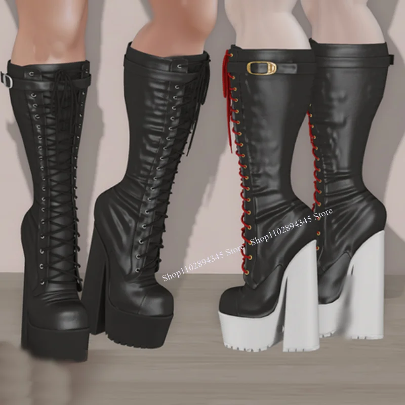 Black Lace Up Platform Leather Boots Chunky Heel Round Toe Fashion Sexy Cool 2024 Winter Big Size Woman Shoes Zapatillas Mujer
Black Lace Up Platform Leather Boots Chunky Heel Round Toe Fashion Sexy Cool 2024 Winter Big Size Woman Shoes Zapatillas Mujer