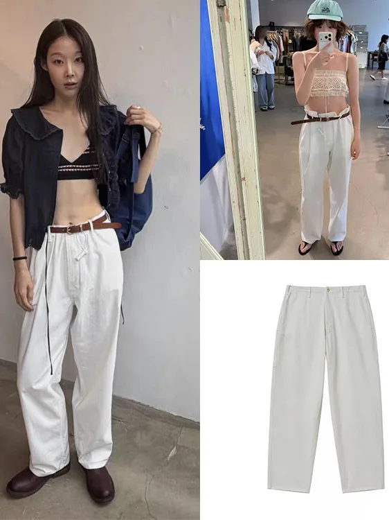High Waist Wide Leg Casual Pants Women's Folded Design Slimming Floor-Length Trousers Spring Summer Cotton Loose Fit
High Waist Wide Leg Casual Pants Women's Folded Design Slimming Floor-Length Trousers Spring Summer Cotton Loose Fit