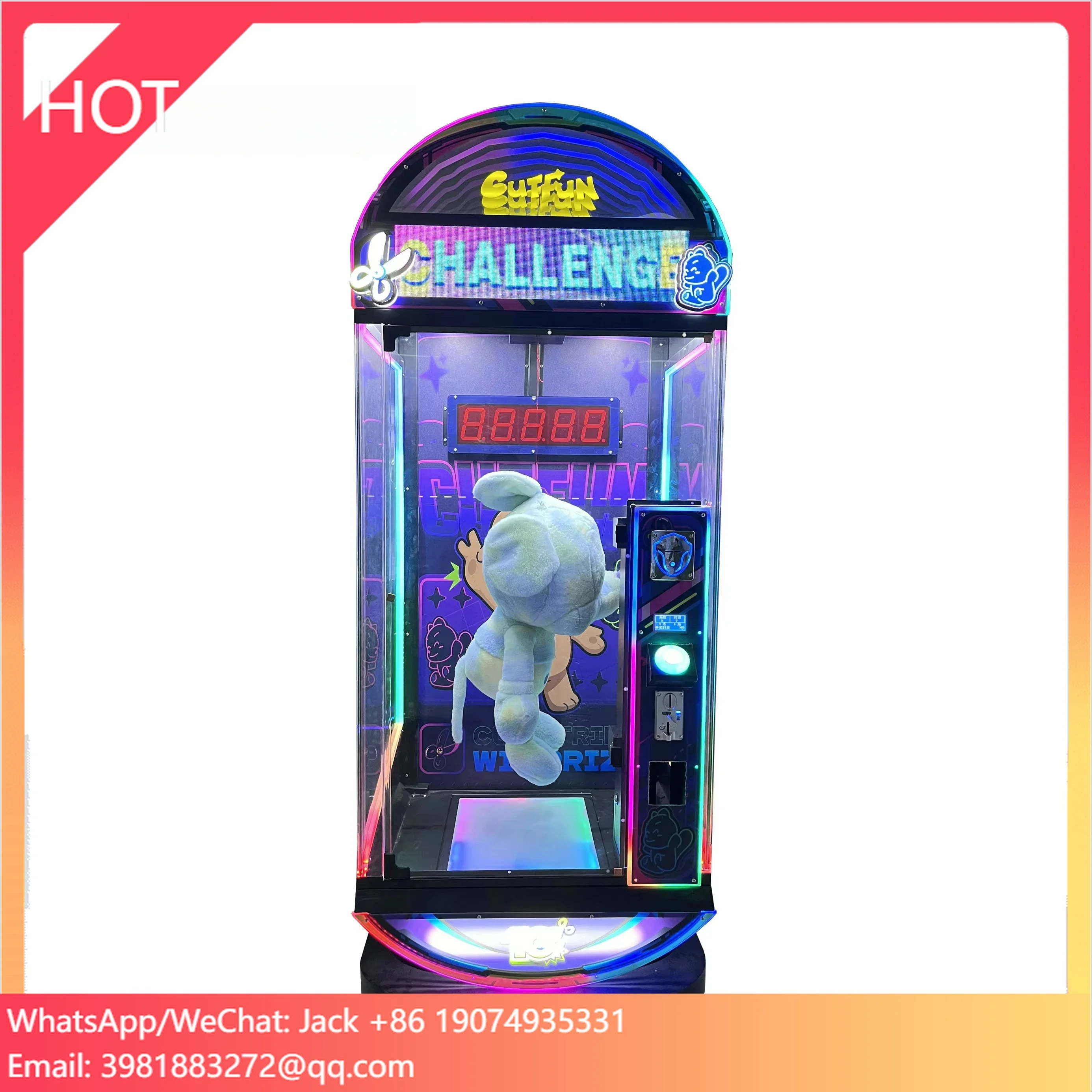 Playfun Scissor Cut Prize Machine 10S Time Challenge Machine Coin Operated Big Doll Vending Machine
Playfun Scissor Cut Prize Machine 10S Time Challenge Machine Coin Operated Big Doll Vending Machine