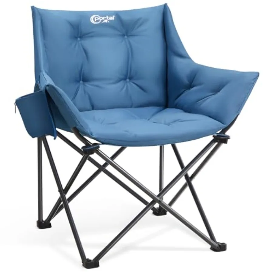 Oversized Padded Camping Chair - Heavy Duty Folding Chair with Cup Holder and Side Pocket Supports 350 lbs for Camping Lawn Spo
Oversized Padded Camping Chair - Heavy Duty Folding Chair with Cup Holder and Side Pocket Supports 350 lbs for Camping Lawn Spo