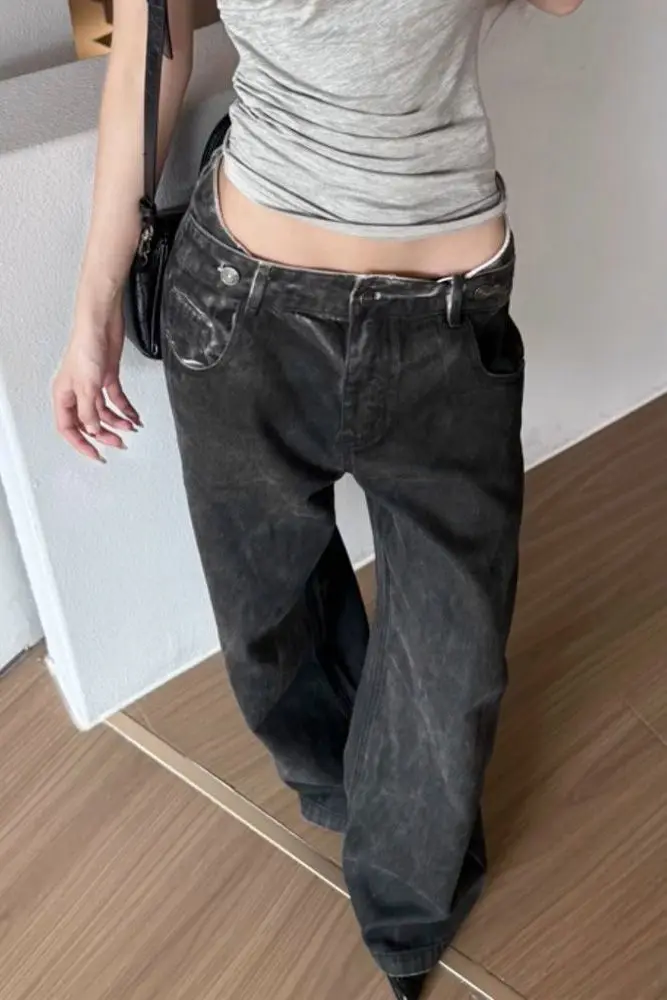 American Retro Slim Fit Jeans Bla Ey Straight Casual Long Pants Women Summer Waed Out Distred Loose Wear Resistant
American Retro Slim Fit Jeans Bla Ey Straight Casual Long Pants Women Summer Waed Out Distred Loose Wear Resistant
