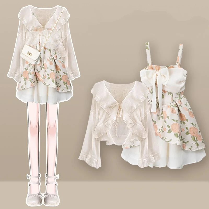 Women Graceful Sunscreen Shirts Floral Bowknot Sleeveless Mini Dress 1 or Two Piece Set 2025 Summer Lady Sweet Dresses Tops Suit
Women Graceful Sunscreen Shirts Floral Bowknot Sleeveless Mini Dress 1 or Two Piece Set 2025 Summer Lady Sweet Dresses Tops Suit