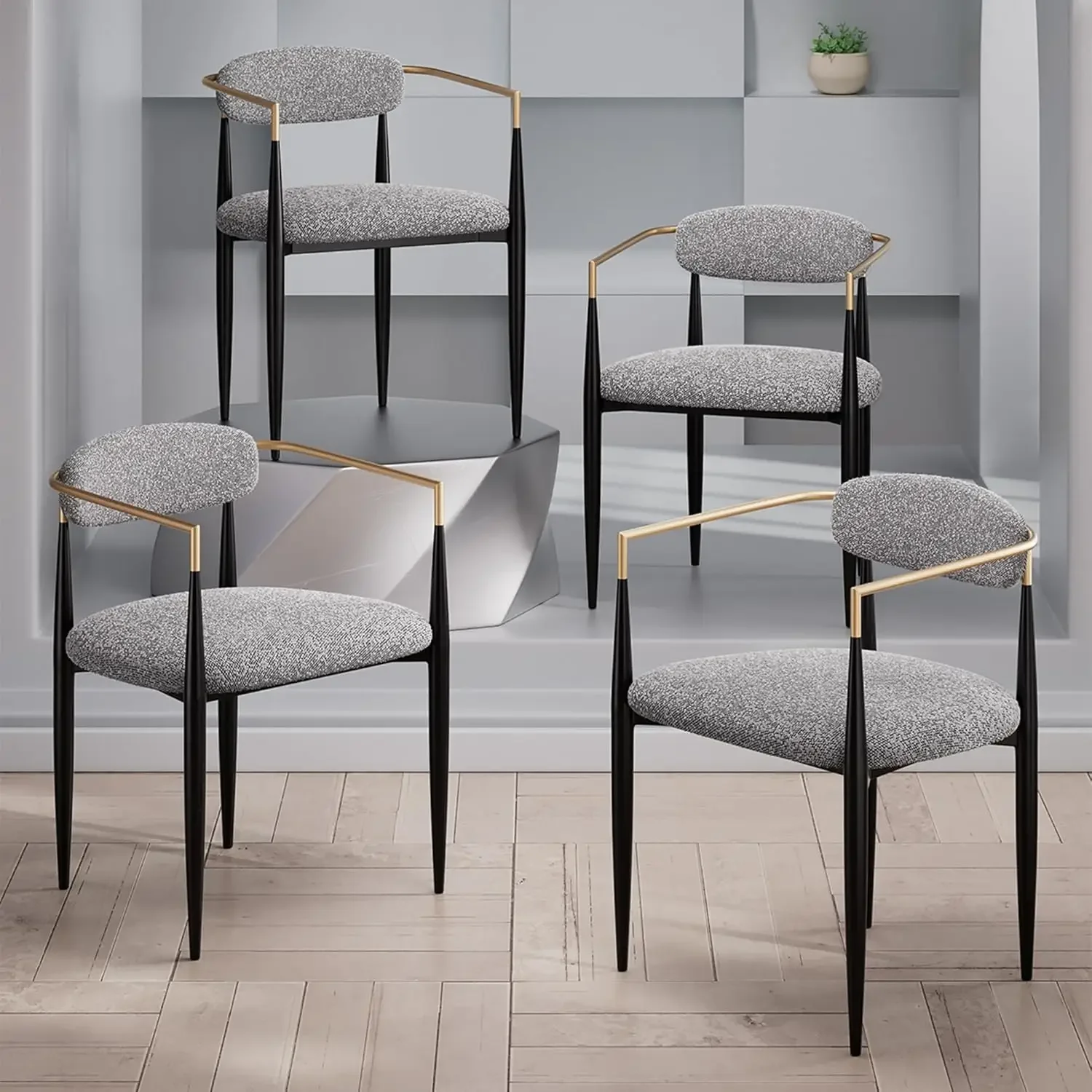 Boucle Dining Chairs Set Of 4, Modern Dining Chairs With Bla Metal Legs And Upholstered Cushion, Brushed Gold Armchairs For
Boucle Dining Chairs Set Of 4, Modern Dining Chairs With Bla Metal Legs And Upholstered Cushion, Brushed Gold Armchairs For
