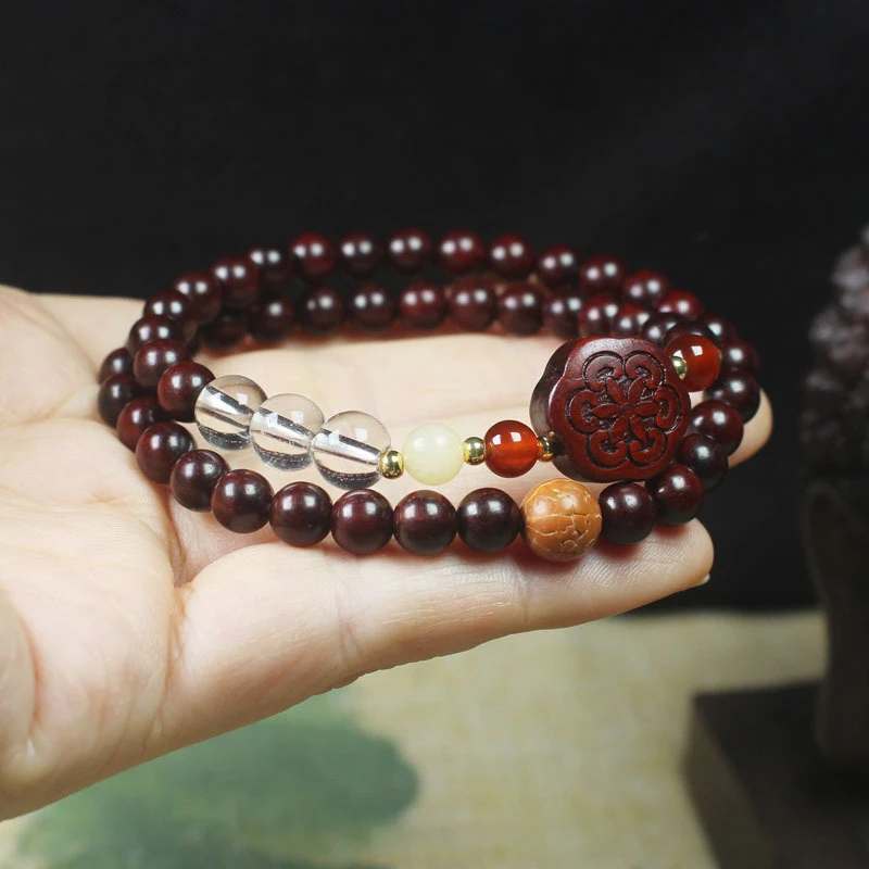 Zambian rosewood 6mm double-layer flower-style bracelet, unisex wooden prayer and Buddhist beads
Zambian rosewood 6mm double-layer flower-style bracelet, unisex wooden prayer and Buddhist beads