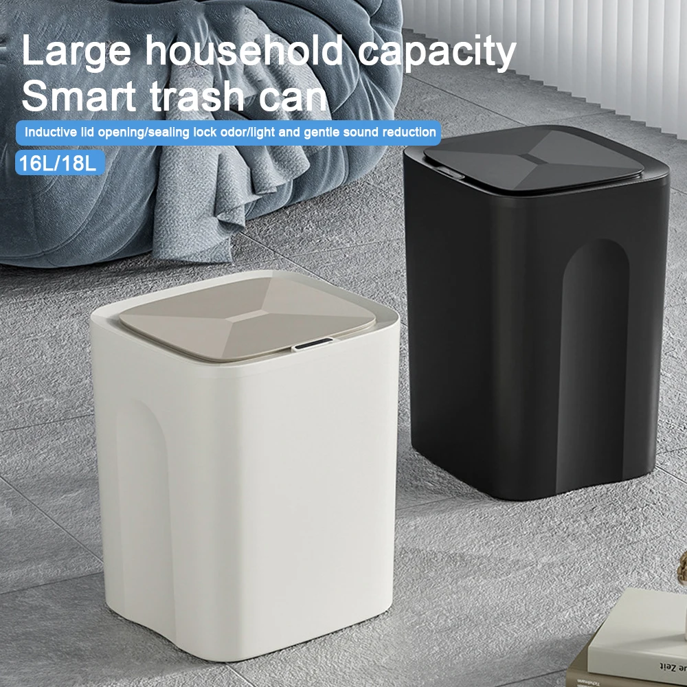 Intelligent sensor garbage bin 16L/18L battery/USB charging automatic garbage bin, suitable For home living rooms large capacity
Intelligent sensor garbage bin 16L/18L battery/USB charging automatic garbage bin, suitable For home living rooms large capacity